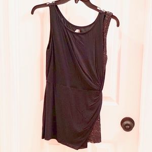 Bailey 44 Matte Sequined Draped Top, Small